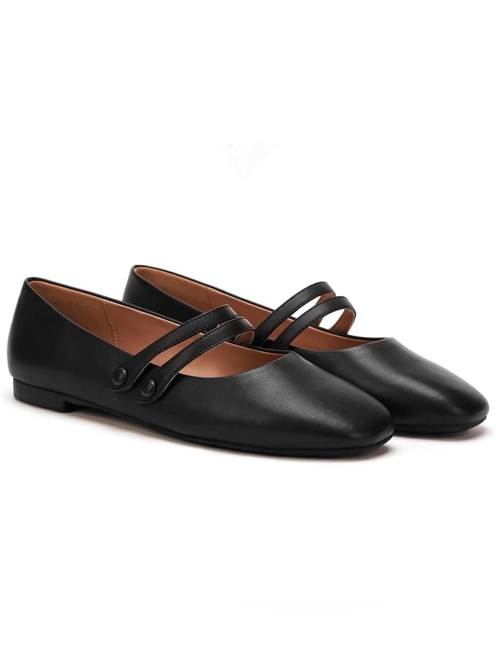 C.Paravano Genuine Leather Women's Flats Mary Jane Flats Square Toe Shoes 39.5 - Picture 2 of 10